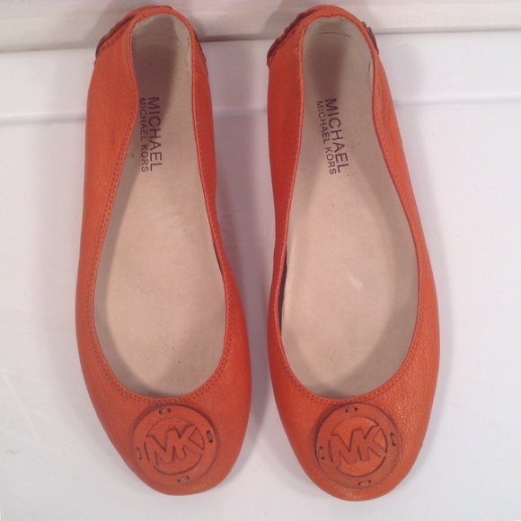 michael kors flats orange